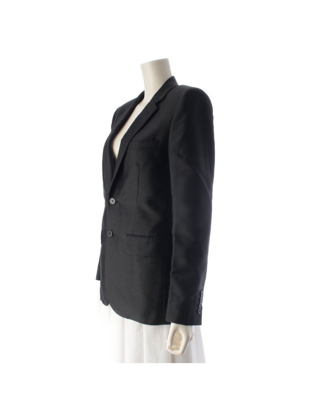 Saint Laurent Edie Era Pea Coat Terra Jacket Black 44 - Picture 2 of 10